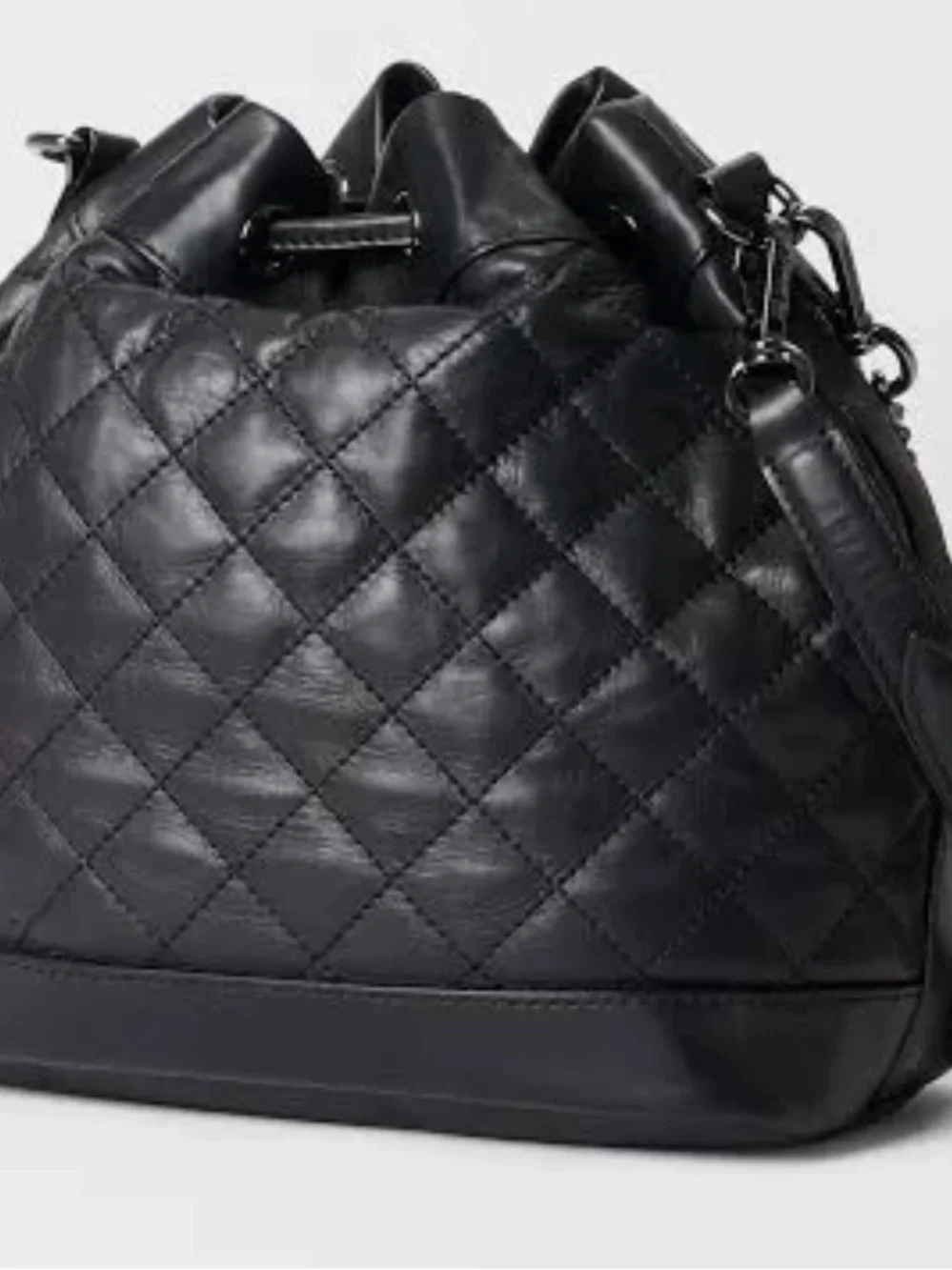 MZ Wallace Black Quilted Small Bucket Bag - Leather